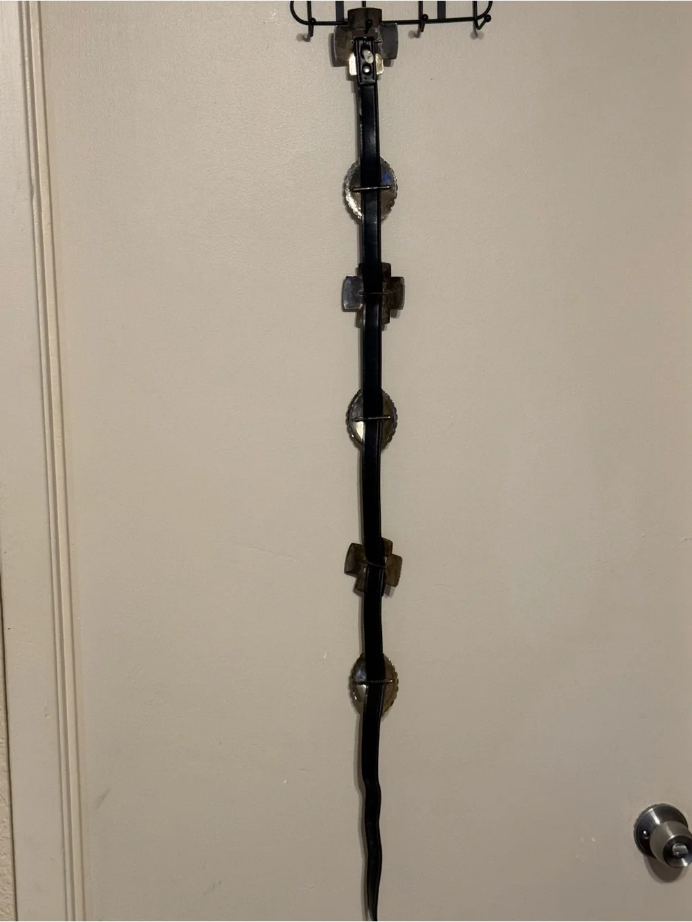 Black Western-Inspired Leather Belt with Silver Conchos Rodeo Western Southwest